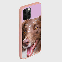 Чехол для iPhone 12 Pro Max Веселая Бордер колли, цвет: 3D-светло-розовый — фото 2