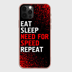 Чехол для iPhone 12 Pro Max Eat Sleep Need for Speed Repeat - Спрей, цвет: 3D-светло-розовый