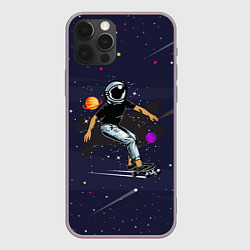 Чехол iPhone 12 Pro Max Космонавт - скейтбордист