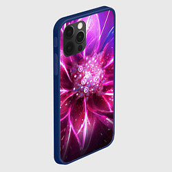 Чехол для iPhone 12 Pro Max Неоновый Цветок Neon Flower, цвет: 3D-тёмно-синий — фото 2