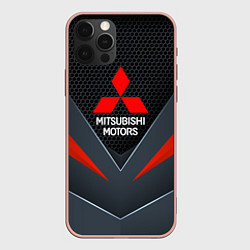 Чехол для iPhone 12 Pro Max MITSUBISHI - TECHNOLOGY ТЕХНОЛОГИИ, цвет: 3D-светло-розовый