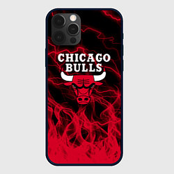 Чехол iPhone 12 Pro Max CHICAGO BULLS ЧИКАГО БУЛЛС МОЛНИИ