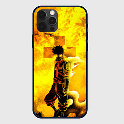 Чехол для iPhone 12 Pro Max ПЛАМЕННАЯ БРИГАДА ПОЖАРНЫХ, FIRE FORCE, цвет: 3D-черный