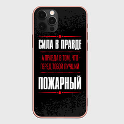 Чехол для iPhone 12 Pro Max Пожарный Правда, цвет: 3D-светло-розовый