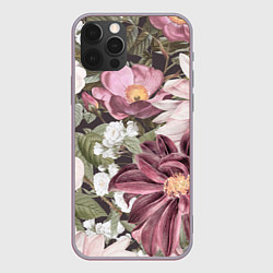 Чехол для iPhone 12 Pro Max Цветы Красивый Цветочный Букет Георгин, цвет: 3D-серый