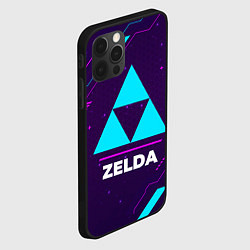 Чехол для iPhone 12 Pro Max Символ Zelda в неоновых цветах на темном фоне, цвет: 3D-черный — фото 2