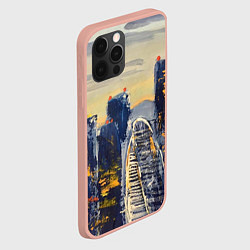 Чехол для iPhone 12 Pro Max Индустриальный пейзаж Москва-сити, цвет: 3D-светло-розовый — фото 2