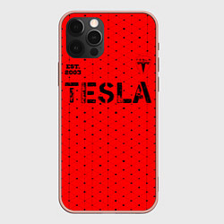 Чехол iPhone 12 Pro Max ТЕСЛА Tesla Est 2003 Абстракция