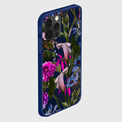 Чехол для iPhone 12 Pro Max Цветы Таинственные, цвет: 3D-тёмно-синий — фото 2