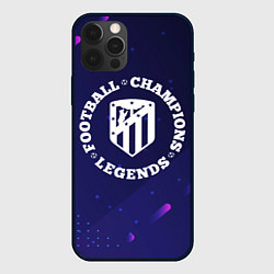 Чехол iPhone 12 Pro Max Символ Atletico Madrid и круглая надпись Football