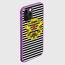 Чехол для iPhone 12 Pro Max Черная тельняшка - ВДВ, цвет: 3D-сиреневый — фото 2