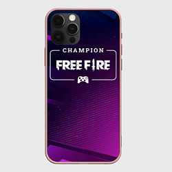 Чехол iPhone 12 Pro Max Free Fire Gaming Champion: рамка с лого и джойстик