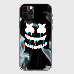 Чехол iPhone 12 Pro Max Marshmello пламя с оттенком неона