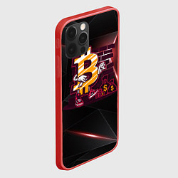 Чехол для iPhone 12 Pro Max Биткоин на фоне стены Bitcoin, цвет: 3D-красный — фото 2