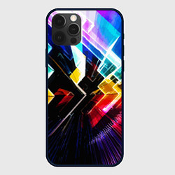 Чехол для iPhone 12 Pro Max Неоновая молния Абстракция Neon Lightning Abstract, цвет: 3D-черный