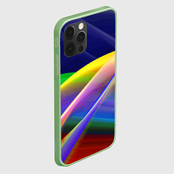 Чехол для iPhone 12 Pro Max Абстрактная неоновая композиция Волны Abstract neo, цвет: 3D-салатовый — фото 2