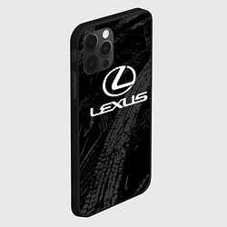 Чехол для iPhone 12 Pro Max Lexus - следы шин, цвет: 3D-черный — фото 2