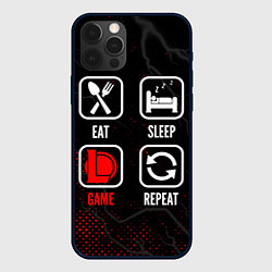 Чехол для iPhone 12 Pro Max Eat, Sleep, League of Legends, Repeat, цвет: 3D-черный