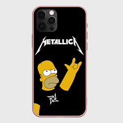 Чехол iPhone 12 Pro Max Metallica Гомер Симпсон рокер