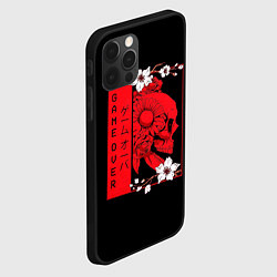 Чехол для iPhone 12 Pro Max Игра Окончена Красный Череп, цвет: 3D-черный — фото 2