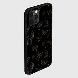 Чехол для iPhone 12 Pro Max Мистические животные волк птица бабочка лошадь, цвет: 3D-черный — фото 2