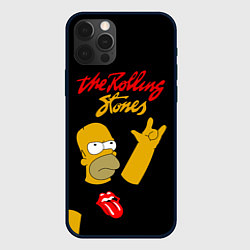 Чехол iPhone 12 Pro Max Rolling Stones Гомер Симпсон рокер