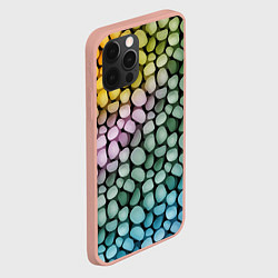 Чехол для iPhone 12 Pro Max Морские розовые голубые желтые камешки, цвет: 3D-светло-розовый — фото 2