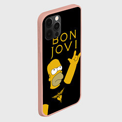 Чехол для iPhone 12 Pro Max Bon Jovi Гомер Симпсон Рокер, цвет: 3D-светло-розовый — фото 2