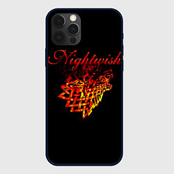Чехол iPhone 12 Pro Max Nightwish кельтский волк с горящей головой