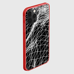 Чехол для iPhone 12 Pro Max Полигональный объёмный авангардный узор, цвет: 3D-красный — фото 2