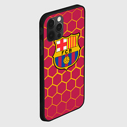 Чехол для iPhone 12 Pro Max FC BARCELONA соты, цвет: 3D-черный — фото 2