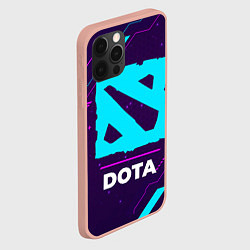 Чехол для iPhone 12 Pro Max Символ Dota в неоновых цветах на темном фоне, цвет: 3D-светло-розовый — фото 2