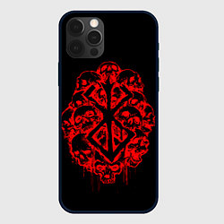 Чехол для iPhone 12 Pro Max КЛЕЙМО ЖЕРТВЫ С ЧЕРЕПАМИ БЕРСЕРК, цвет: 3D-черный
