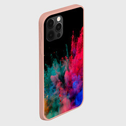 Чехол для iPhone 12 Pro Max Брызги сухих красок, цвет: 3D-светло-розовый — фото 2