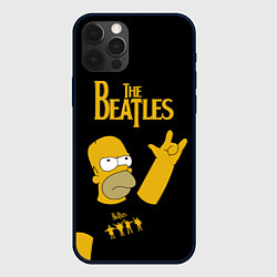 Чехол для iPhone 12 Pro Max The Beatles Гомер Симпсон Рокер, цвет: 3D-черный