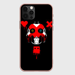 Чехол iPhone 12 Pro Max Love death and robots белый робот c крестом на лиц