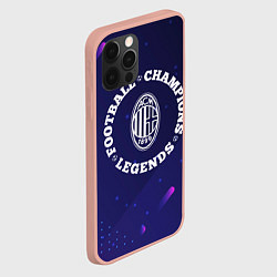Чехол для iPhone 12 Pro Max Символ AC Milan и круглая надпись Football Legends, цвет: 3D-светло-розовый — фото 2