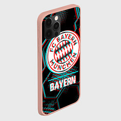 Чехол для iPhone 12 Pro Max Bayern FC в стиле Glitch на темном фоне, цвет: 3D-светло-розовый — фото 2