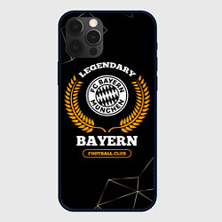 Чехол для iPhone 12 Pro Max Лого Bayern и надпись Legendary Football Club на т, цвет: 3D-черный