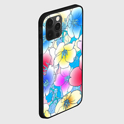 Чехол для iPhone 12 Pro Max Летний цветочный паттерн Fashion trend 2025, цвет: 3D-черный — фото 2