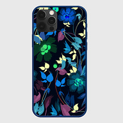 Чехол для iPhone 12 Pro Max Color summer night Floral pattern, цвет: 3D-тёмно-синий