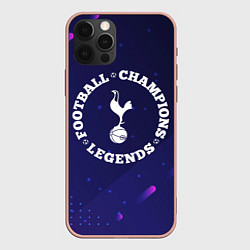 Чехол iPhone 12 Pro Max Символ Tottenham и круглая надпись Football Legend