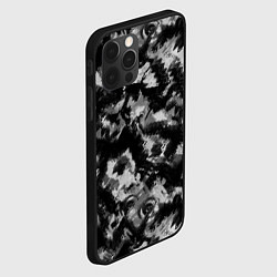 Чехол для iPhone 12 Pro Max Черно-белый абстрактный камуфляж, цвет: 3D-черный — фото 2