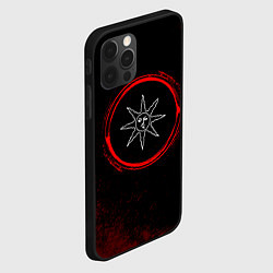Чехол для iPhone 12 Pro Max Символ Dark Souls и краска вокруг на темном фоне, цвет: 3D-черный — фото 2