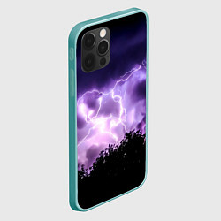 Чехол для iPhone 12 Pro Max Purple Lightning, цвет: 3D-мятный — фото 2