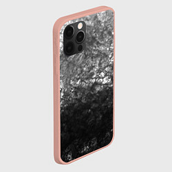 Чехол для iPhone 12 Pro Max Текстура камня черно-белый узор, цвет: 3D-светло-розовый — фото 2