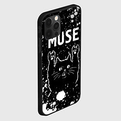 Чехол для iPhone 12 Pro Max Группа Muse и Рок Кот, цвет: 3D-черный — фото 2