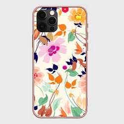 Чехол для iPhone 12 Pro Max Summer floral pattern, цвет: 3D-светло-розовый