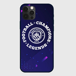 Чехол iPhone 12 Pro Max Символ Manchester City и круглая надпись Football