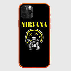 Чехол для iPhone 12 Pro Max NIRVANA логотип и исполнители, цвет: 3D-красный